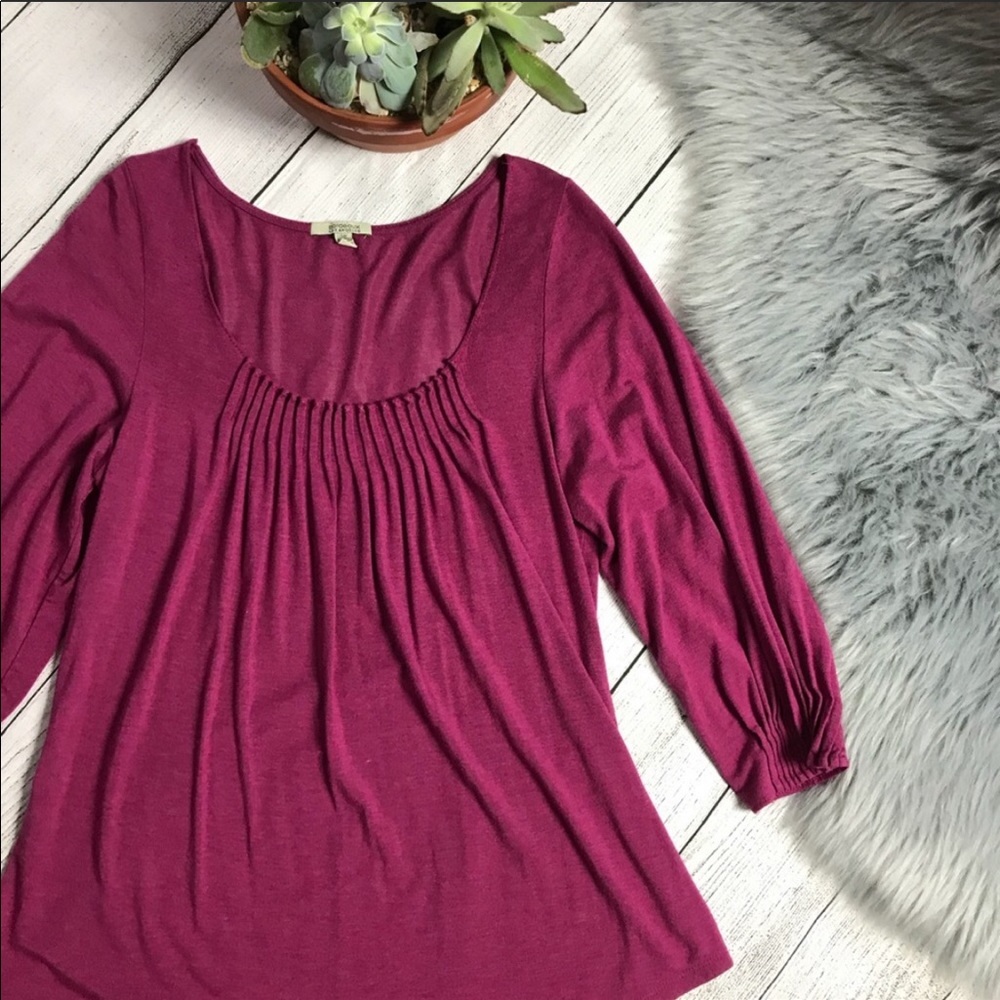 Anthropologie Bordeaux Magenta Swing Blouse